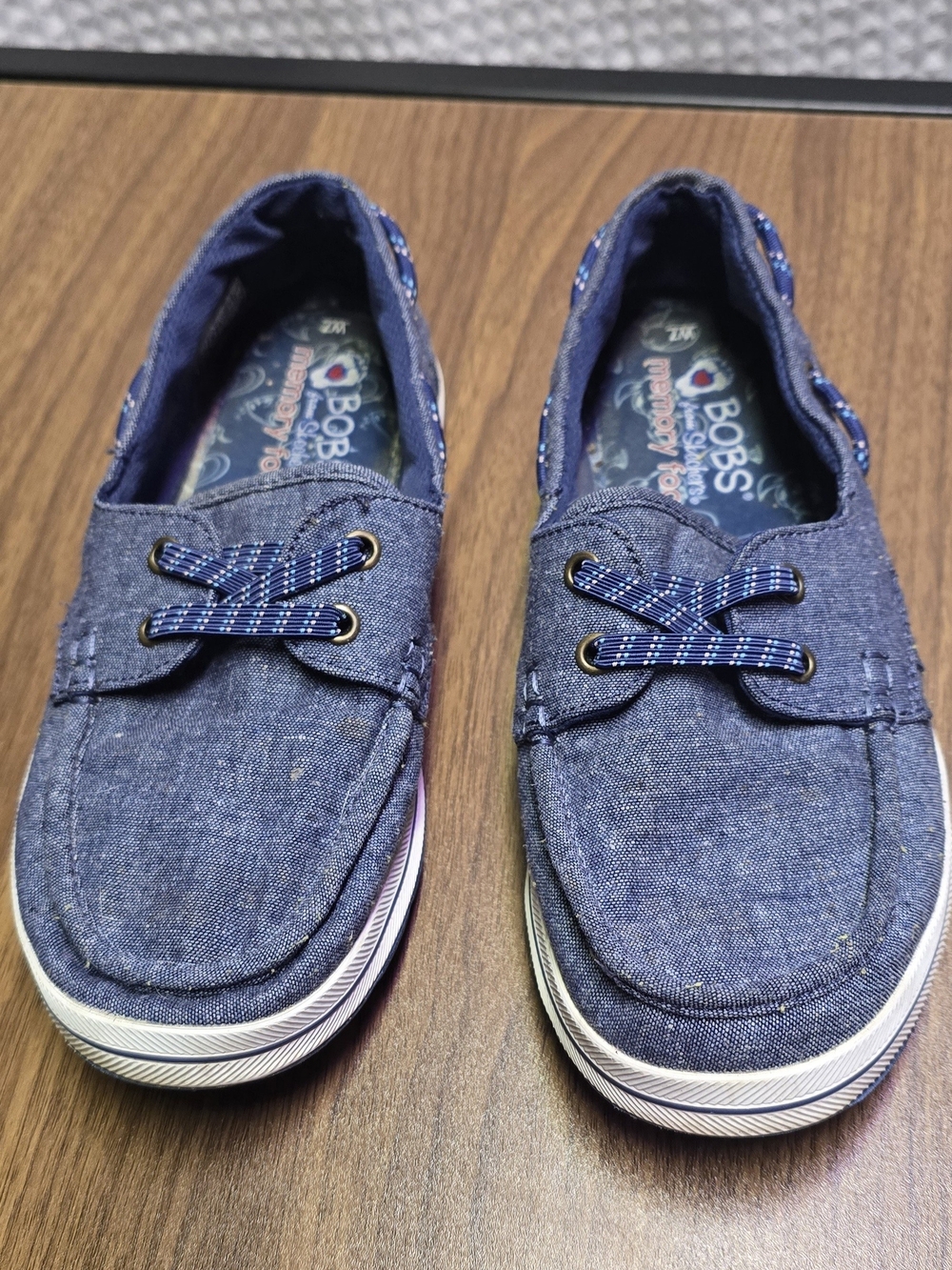Skechers BOBS Navy Canvas Slip-On Sneakers Size 7
